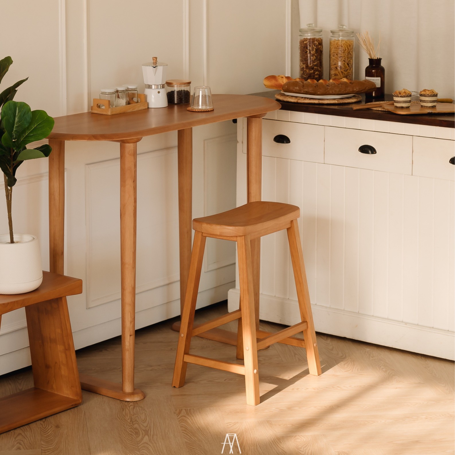 เก้าอี้บาร์ไม้ยางพารา MAAI DESIGN รุ่น BAKURO สีโอ๊ค_6